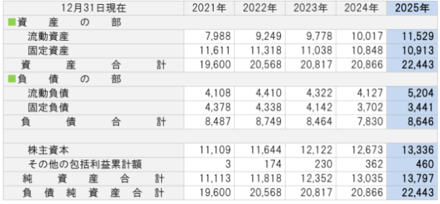 貸借対照表の要旨